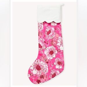 NWT Lilly Pulitzer printed cotton stocking Sun Shell Pink Feeling Poppy